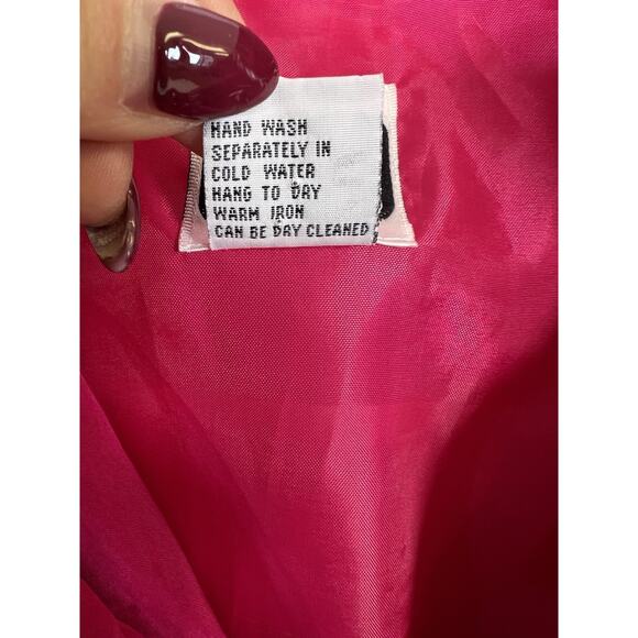 Clio VTG Puffer Coat Lightweight Size M Pink Silk Barbie Dopamine Colorful - Picture 11 of 12